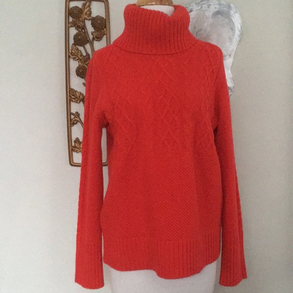 GAP Sweaters - SOLD 🔥GAP Orange Lambs Turtleneck Sweater M